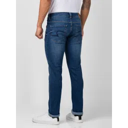 Spykar Dark Blue Regular Fit Lightly Washed Jeans image 2
