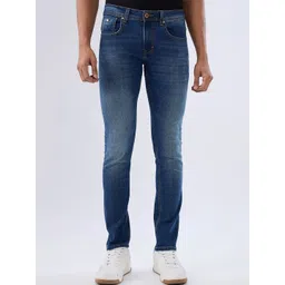 Spykar Dark Blue Slim Fit Low Rise Jeans For Men-picture-11