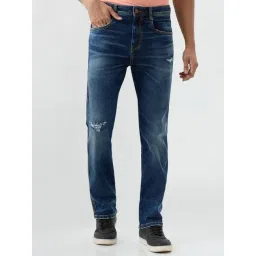 Spykar Dark Blue Solid Comfort Fit Mid Rise Jeans-picture-31