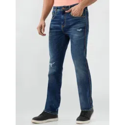 Spykar Dark Blue Solid Comfort Fit Mid Rise Jeans image 4