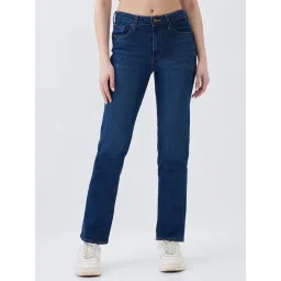 Spykar Dark Blue Solid Mid Rise Jeans-picture-18
