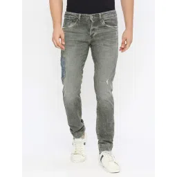 Spykar Dark Olive Cotton Comfort Fit Distressed Jeans-picture-21