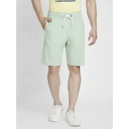 Spykar Dusty Pista Green Regular Fit Shorts-picture-32