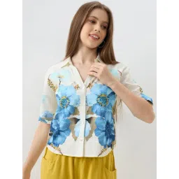 Spykar Ecru Printed Relaxed Fit Shirt-picture-36