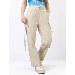 Spykar Ecru Straight Fit Trousers-picture-44