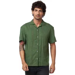 Spykar Green Cotton Regular Fit Embroidered Shirt-image-47