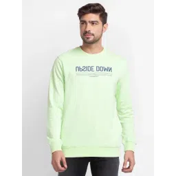 Spykar Green Cotton Slim Fit Printed Sweatshirt-picture-48