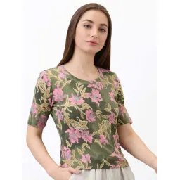 SPYKAR Green Floral T-Shirt-image-40
