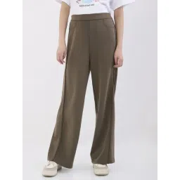 Spykar Green High Rise Trackpants-image-3