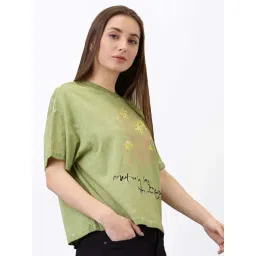 SPYKAR Green Print T-Shirt-image-45
