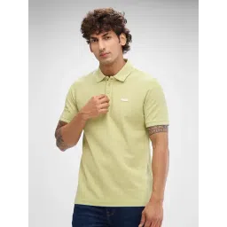 Spykar Green Slim Fit Polo T-Shirt-image-26