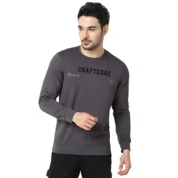 Spykar Grey Blended Slim Fit Full Sleeves Sweatshirt-picture-30