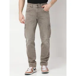 Spykar Grey Cotton Blend Regular Solid Jeans-picture-18