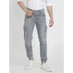 Spykar Grey Cotton Comfort Fit Jogger Jeans-picture-36