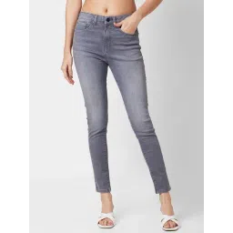 Spykar Grey Cotton Slim Fit High Rise Jeans-picture-20