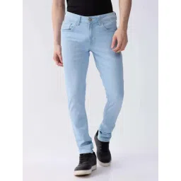 Spykar Ice Blue Cotton Slim Fit Jeans-picture-15