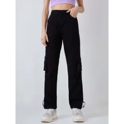 Spykar Jet Black Cotton Straight Fit Jeans-picture-21