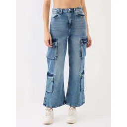 Spykar Light Blue Cotton Flaired Fit Jeans-picture-29