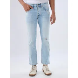 Spykar Light Blue Cotton Regular Fit Jeans image 1