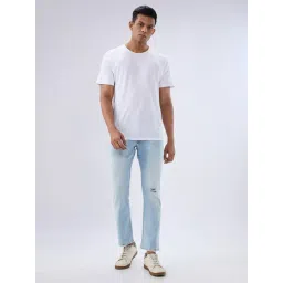 Spykar Light Blue Cotton Regular Fit Jeans image 5