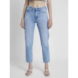 Spykar Light Blue Cotton Relaxed Fit Mid Rise Jeans-picture-16