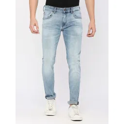 Spykar Light Blue Cotton Slim Fit Jeans-picture-11