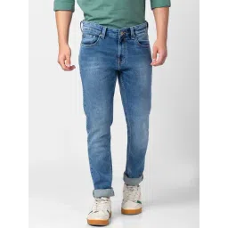 Spykar Light Blue Cotton Slim Fit Jeans-picture-15