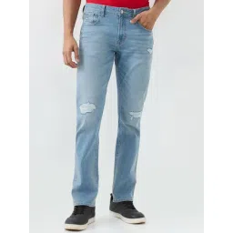 Spykar Light Blue Solid Comfort Fit Mid Rise Jeans-picture-37