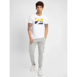 Spykar Light Grey Slim Fit Joggers image 5