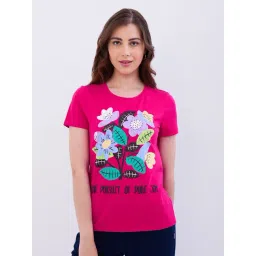 Spykar Luminous Pink Cotton Regular Fit Solid Top-picture-15