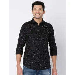 SPYKAR Men Black Classic Slim Fit Printed Casual Cotton Shirt-picture-20
