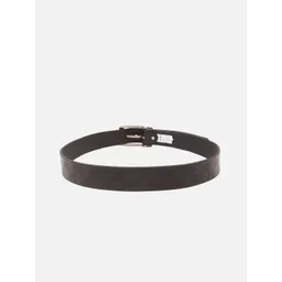 SPYKAR Men Black Leather Belt image 2