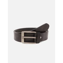 SPYKAR Men Black Leather Belt image 4