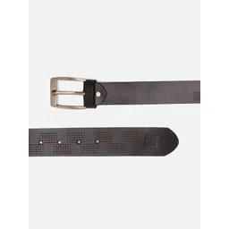 SPYKAR Men Black Leather Belt image 3