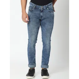 SPYKAR Men Blue Slim Fit Low-Rise Heavy Fade Jeans-picture-36