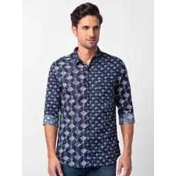 SPYKAR Men Classic Slim Fit Floral Printed Casual Cotton Shirt-picture-26