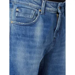 SPYKAR Men Cotton Skinny Fit Low-Rise Mildly Distressed Light Fade Jeans image 2