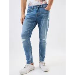 SPYKAR Men Cotton Slim Fit Mildly Distressed Mid-Rise Jeans-picture-11