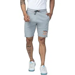 Spykar Men Ecru Melange Cotton Regular Fit Shorts-picture-19