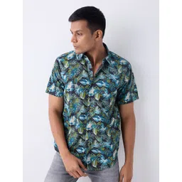 SPYKAR Men Floral Printed Spread Collar Cotton Casual Shirt-picture-41