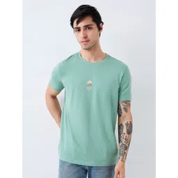 SPYKAR Men Graphic Printed Round Neck Cotton Slim Fit T-shirt-picture-40