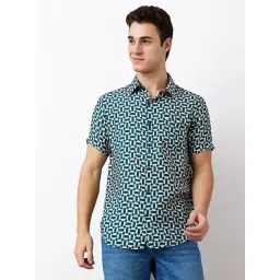 Spykar Men Green Slim Fit Printed Half Sleeve Casual Shirt-picture-38