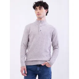 SPYKAR Men Grey High Neck Pullover Sweaters-picture-12