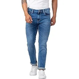spykar Men Light Blue Cotton Comfort Fit Straight Length Jeans (Ricardo)-picture-24