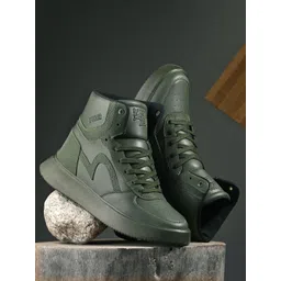 SPYKAR Men Perforations High-Top Sneakers-picture-32