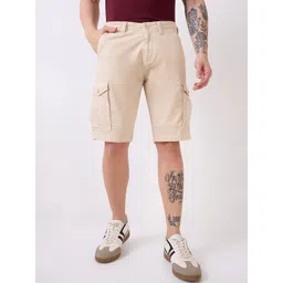 SPYKAR Men Regular Fit Mid-Rise Cotton Cargo Shorts-picture-25