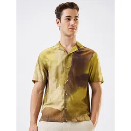 SPYKAR Men Relaxed Fit Cuban Collar Abstract Printed Casual Shirt-picture-14