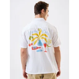 SPYKAR Men Relaxed Fit Cuban Collar Graphic Printed Casual Shirt-picture-18