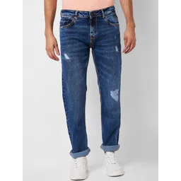 SPYKAR Men Relaxed Fit Mildly Distressed Light Fade Cotton Jeans-picture-32