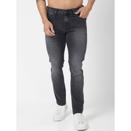 SPYKAR Men Skinny Fit Low-Rise Clean Look Light Fade Crinkle Cotton Jeans-picture-40